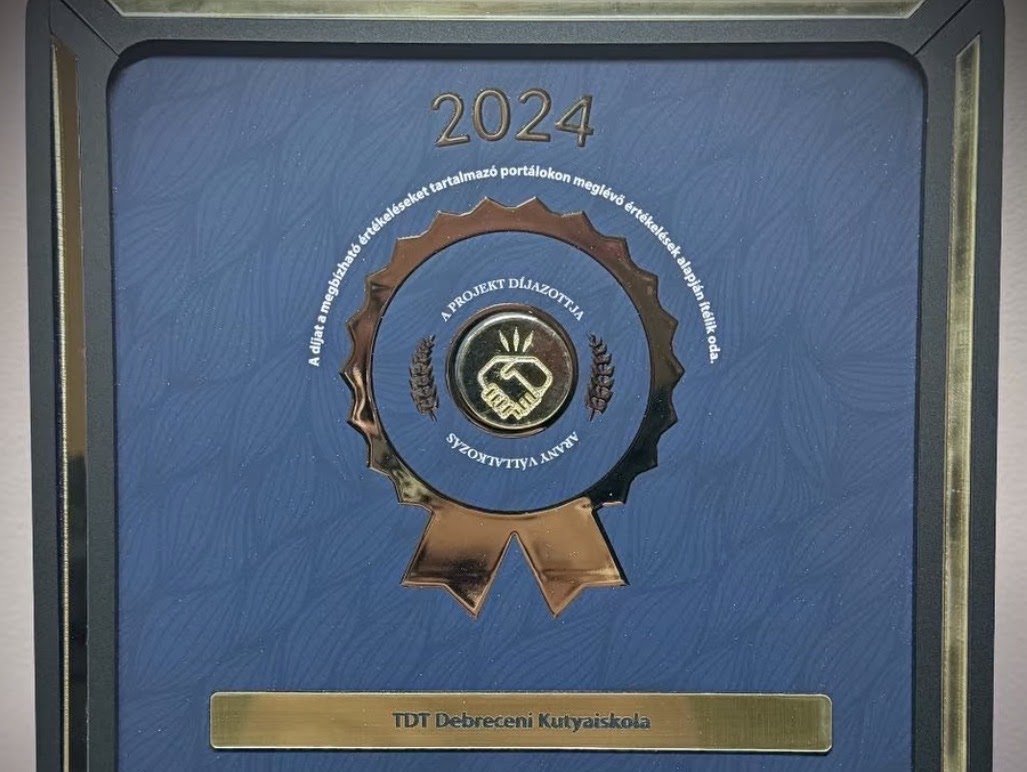 Arany Vállalkozás díj, TDT Debreceni Kutyaiskola, 2024